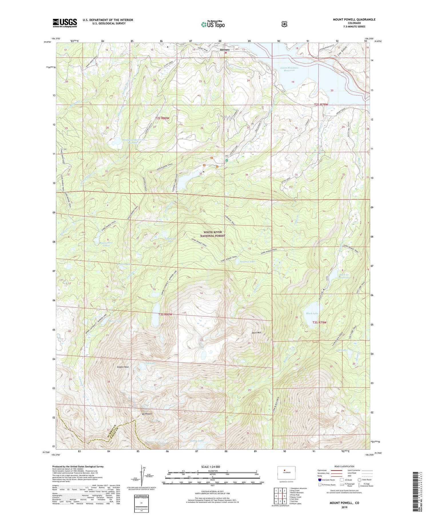 Mount Powell Colorado US Topo Map Image