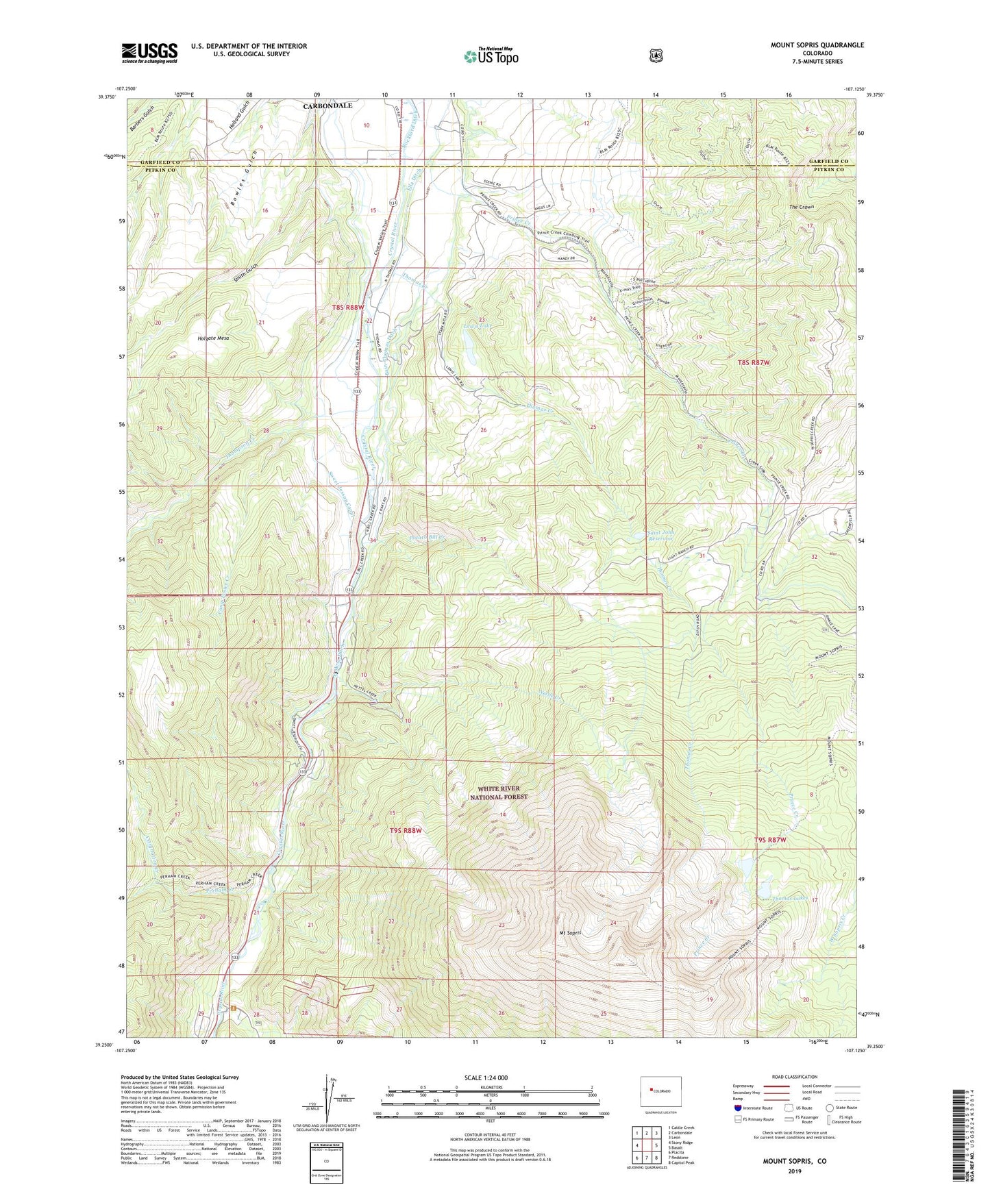 Mount Sopris Colorado US Topo Map Image