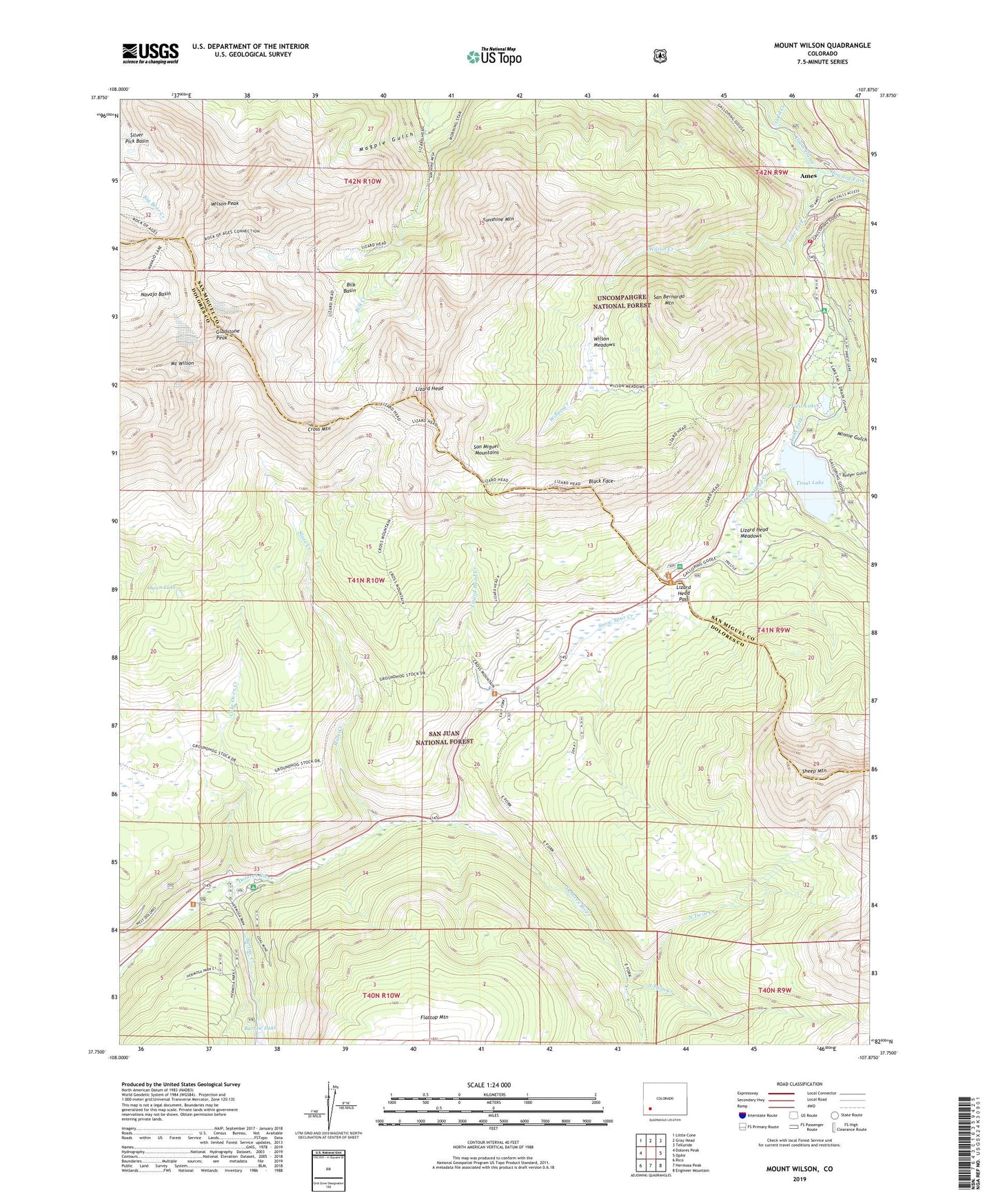 Mount Wilson Colorado US Topo Map Image