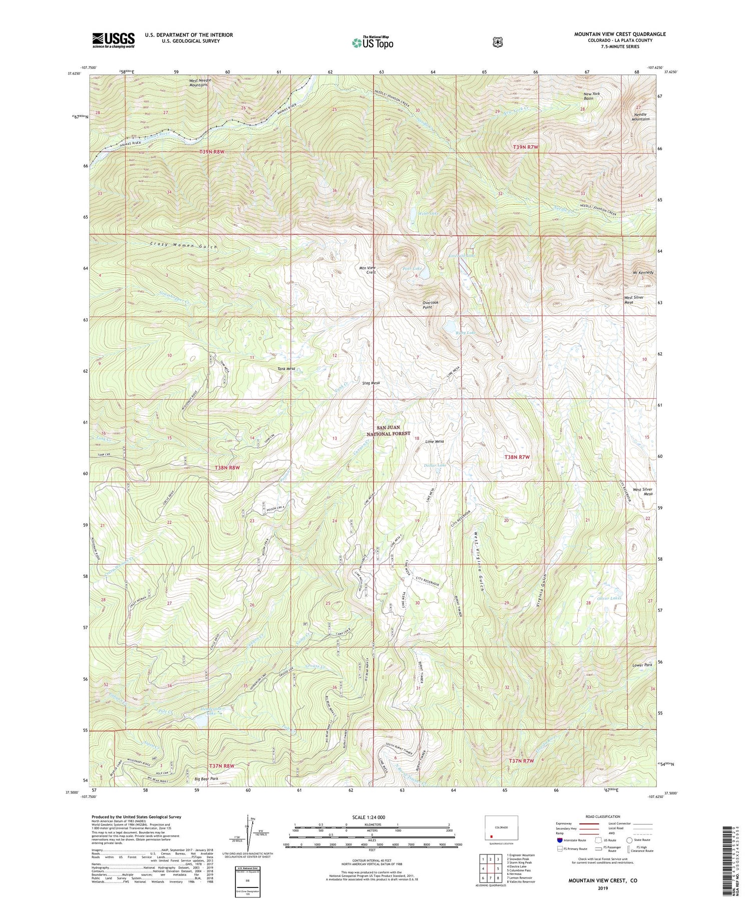 Mountain View Crest Colorado US Topo Map Image