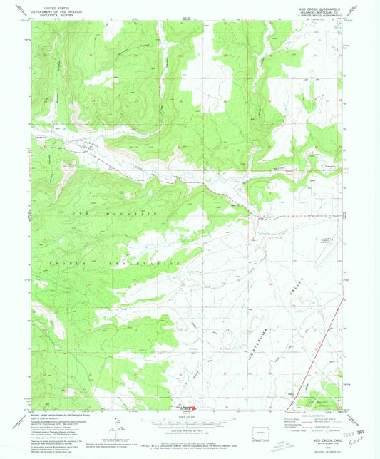 Classic USGS Mud Creek Colorado 7.5'x7.5' Topo Map Image