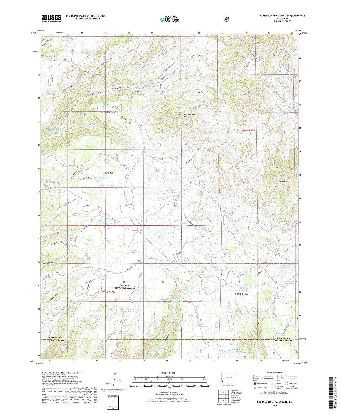 Narraguinnep Mountain Colorado US Topo Map Image