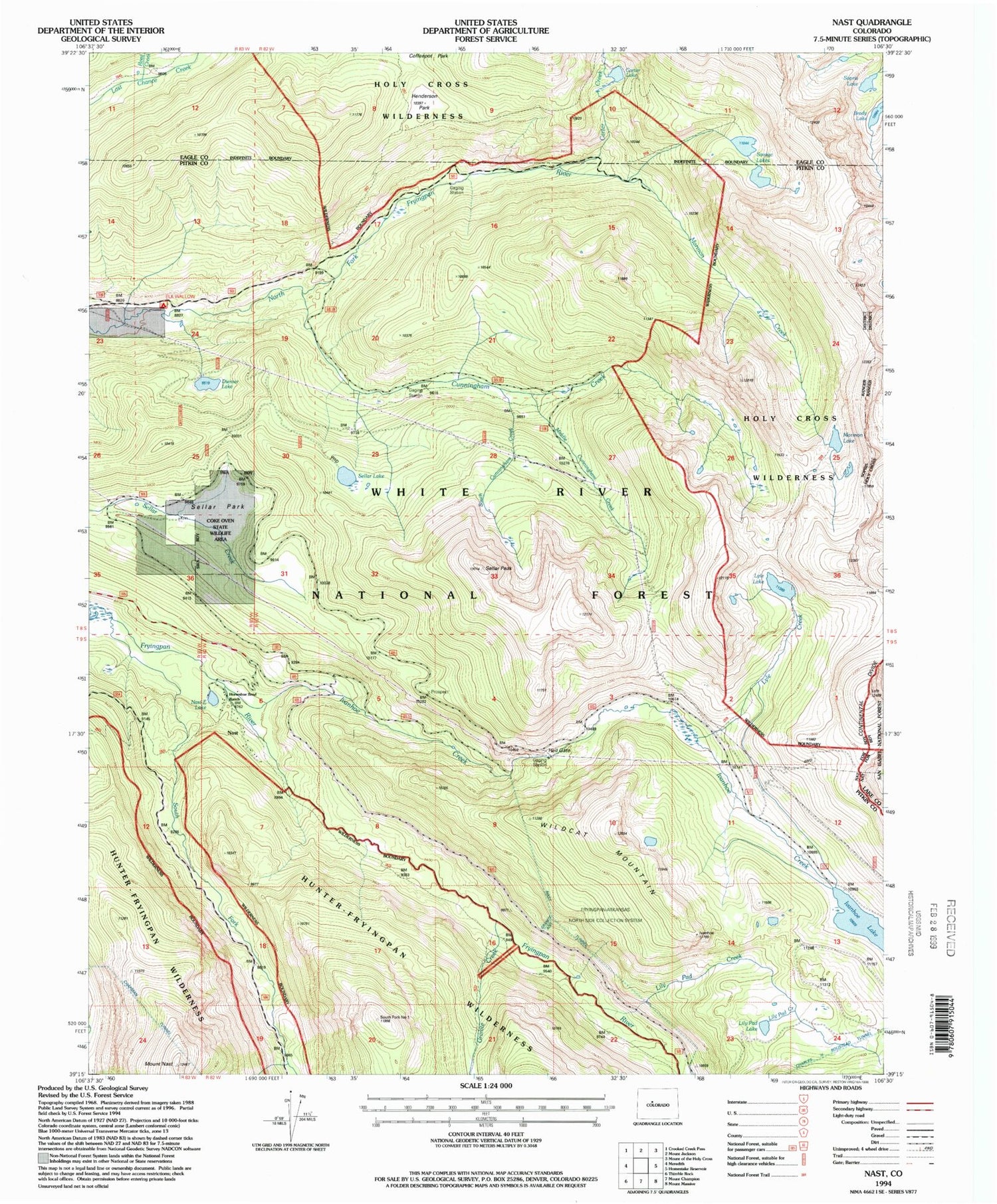 Classic USGS Nast Colorado 7.5'x7.5' Topo Map Image