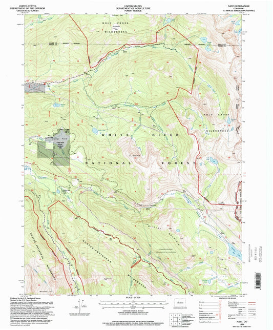 Classic USGS Nast Colorado 7.5'x7.5' Topo Map Image