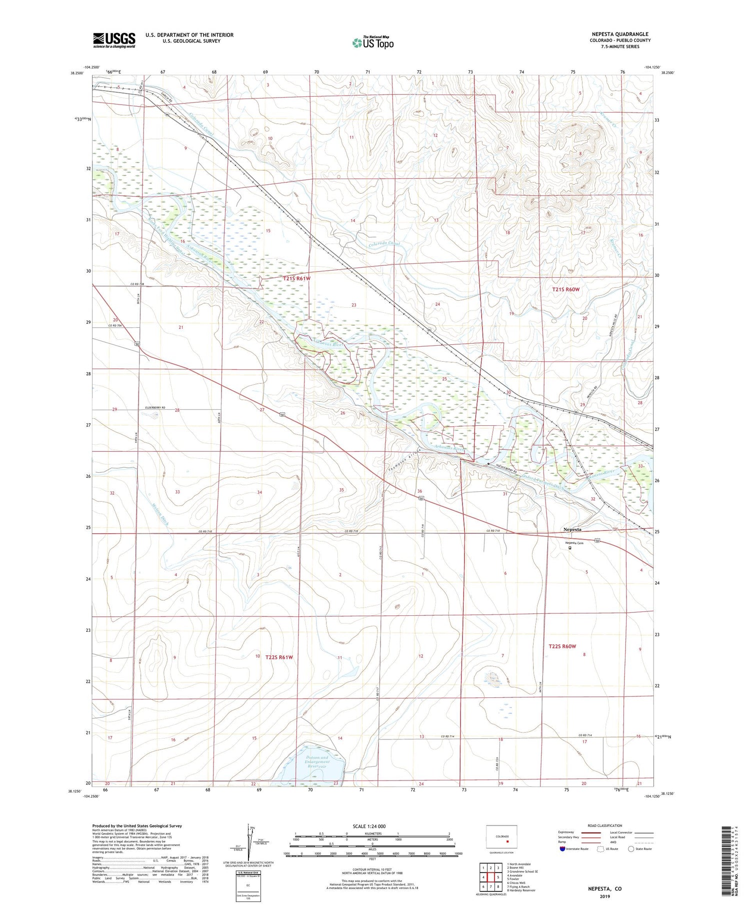 Nepesta Colorado US Topo Map Image