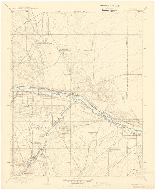 Historic 1904 Nepesta Colorado 30'x30' Topo Map Image