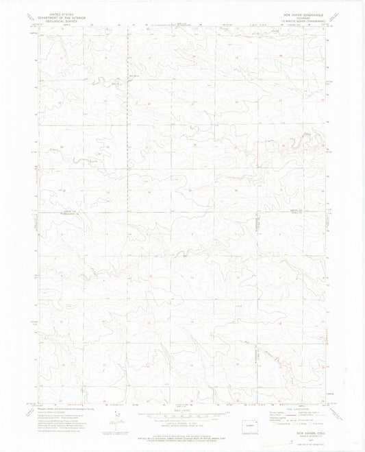 Classic USGS New Haven Colorado 7.5'x7.5' Topo Map Image