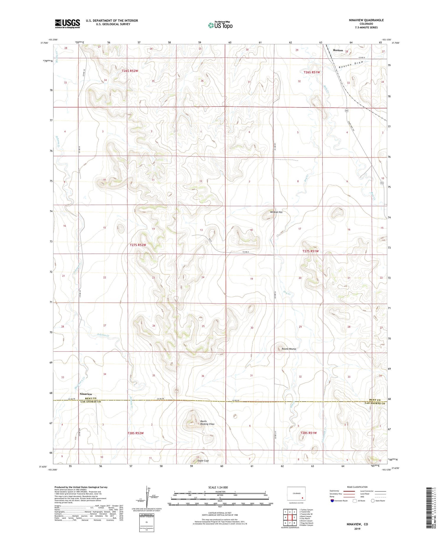 Ninaview Colorado US Topo Map Image