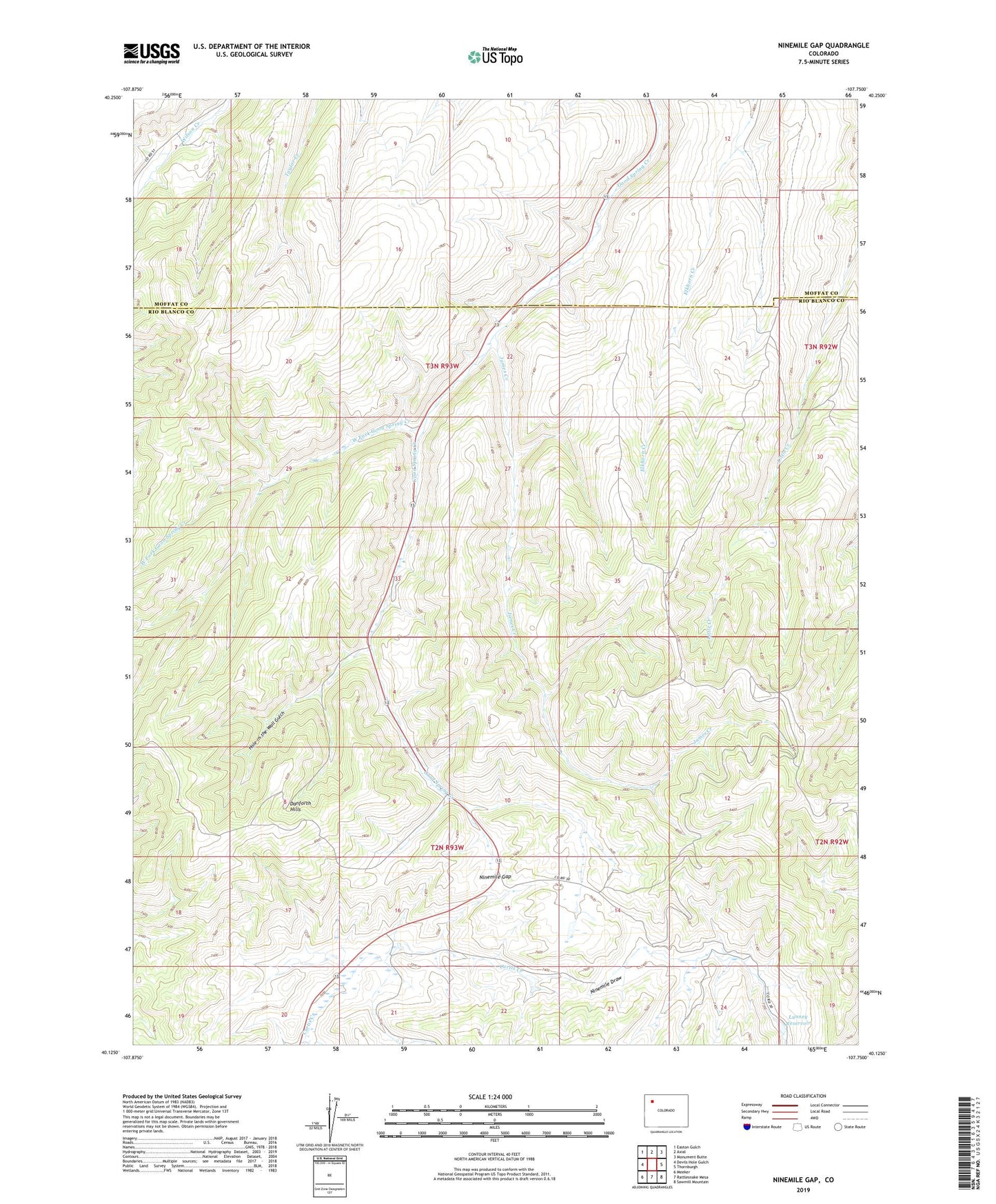 Ninemile Gap Colorado US Topo Map Image