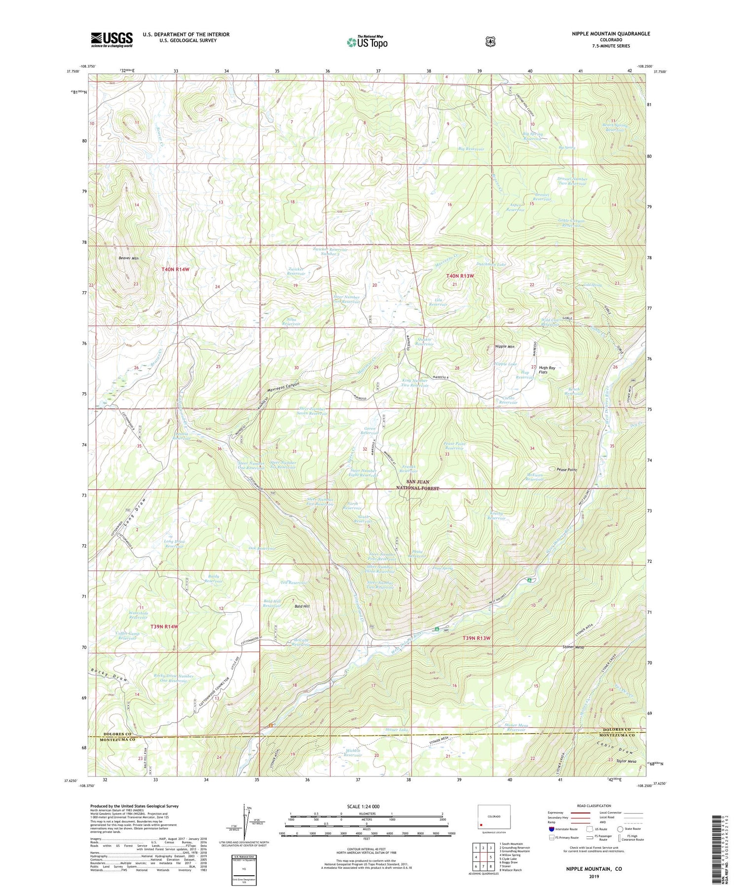 Nipple Mountain Colorado US Topo Map Image