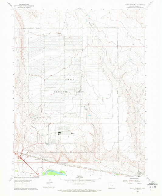Classic USGS North Avondale Colorado 7.5'x7.5' Topo Map Image
