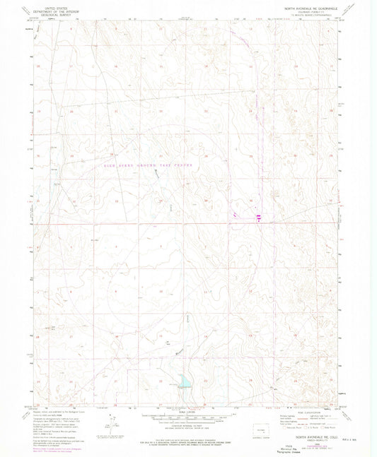Classic USGS North Avondale NE Colorado 7.5'x7.5' Topo Map Image