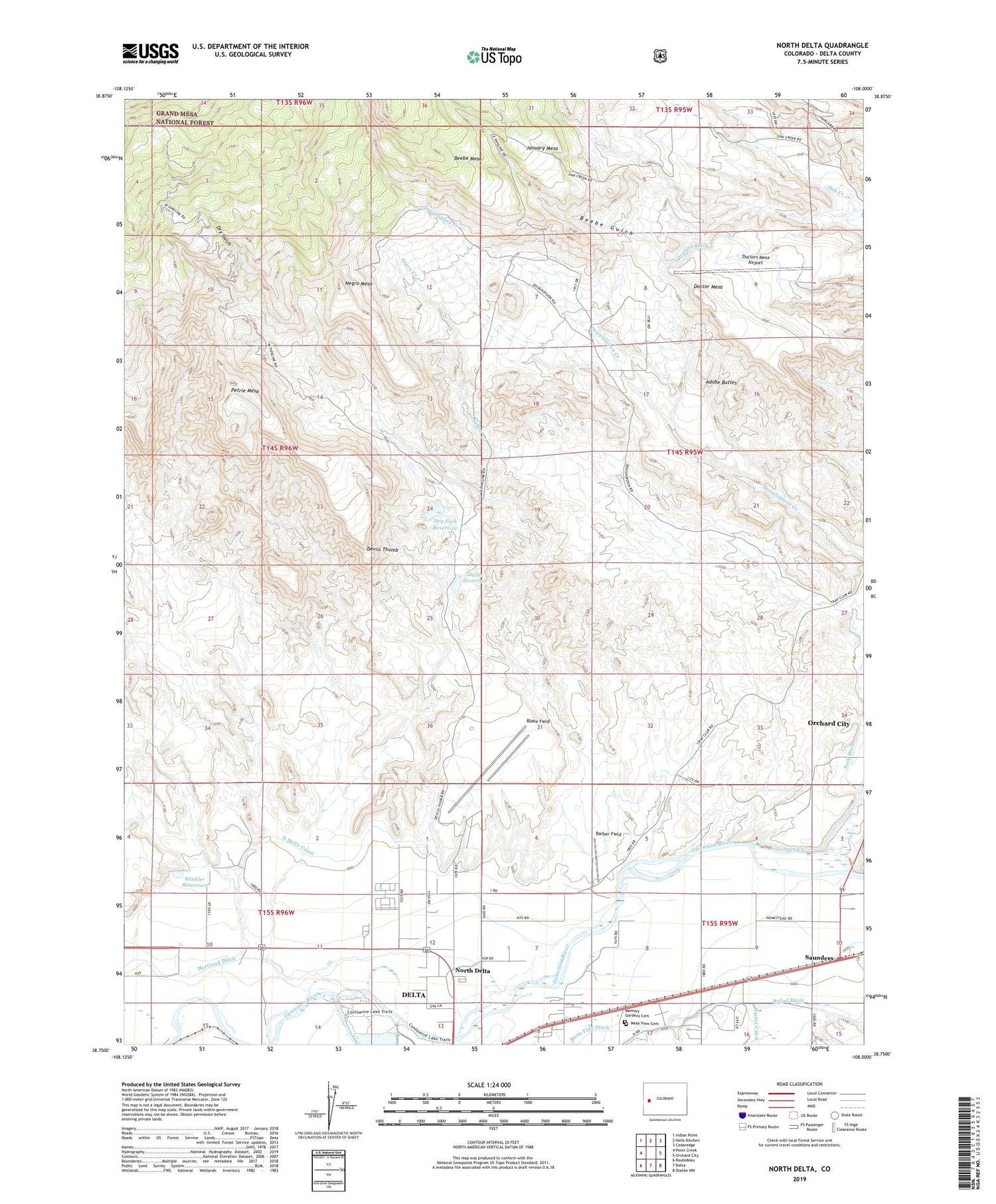 North Delta Colorado US Topo Map Image