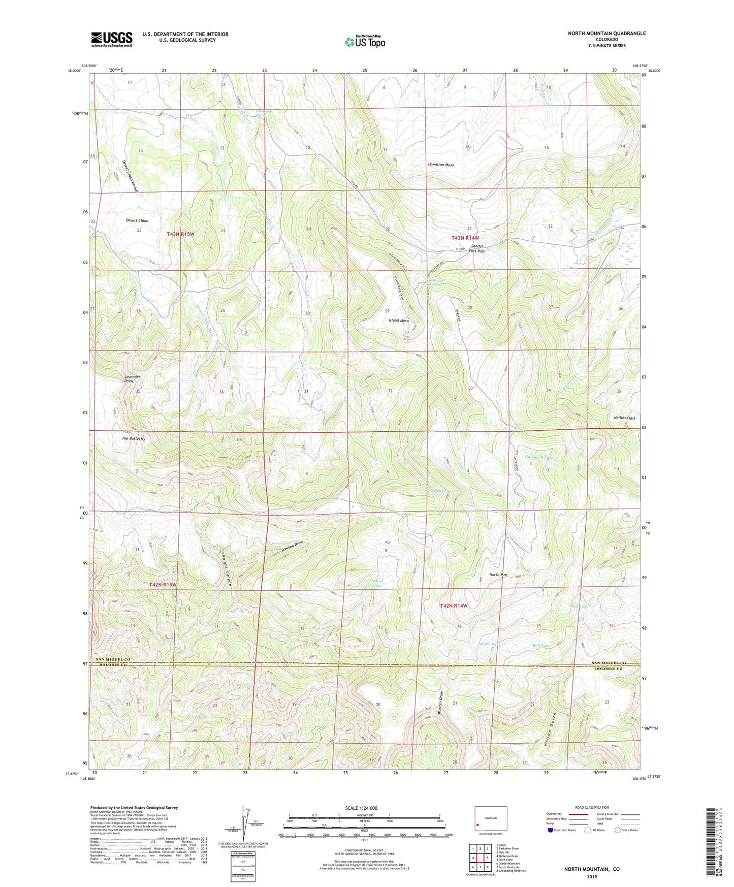 North Mountain Colorado US Topo Map Image