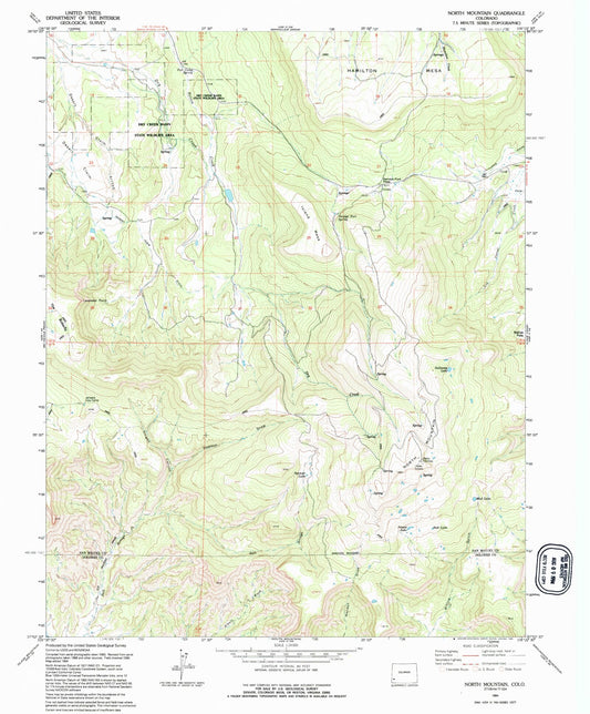 Classic USGS North Mountain Colorado 7.5'x7.5' Topo Map Image