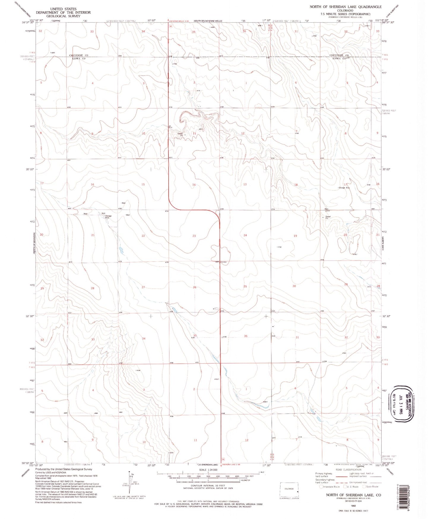 Classic USGS North of Sheridan Lake Colorado 7.5'x7.5' Topo Map Image