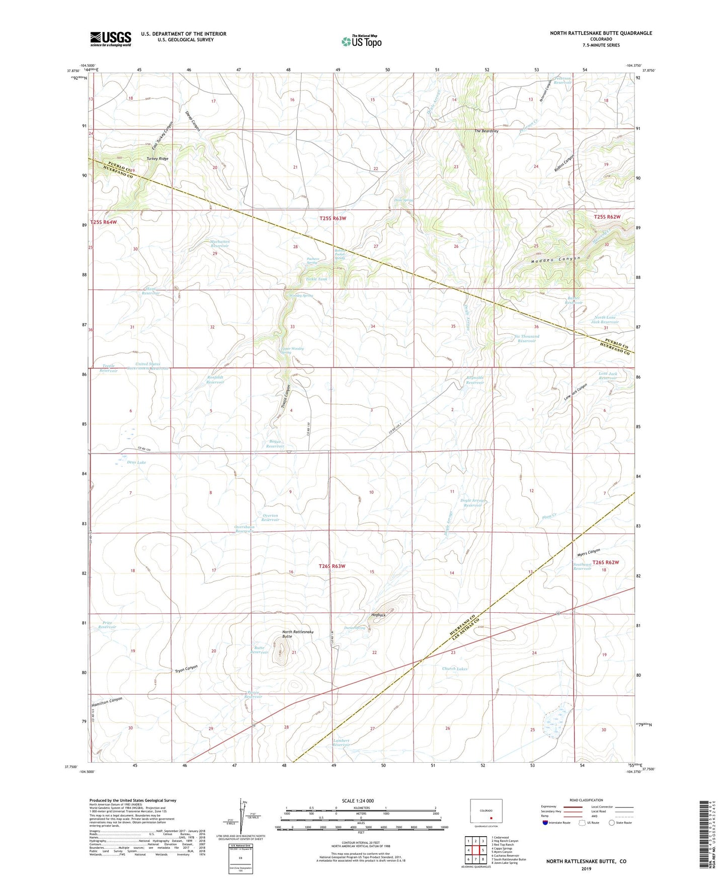 North Rattlesnake Butte Colorado US Topo Map Image