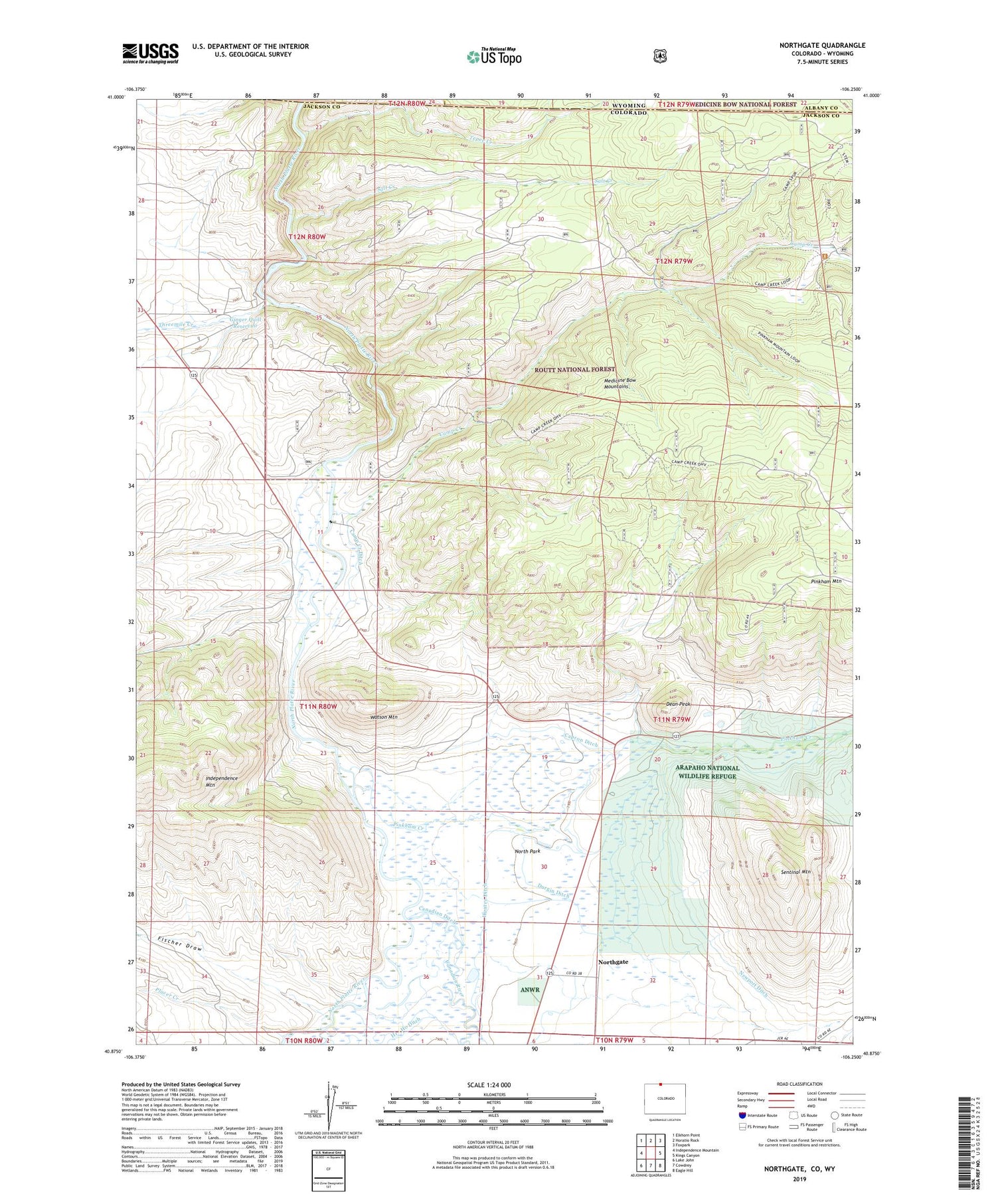 Northgate Colorado US Topo Map Image