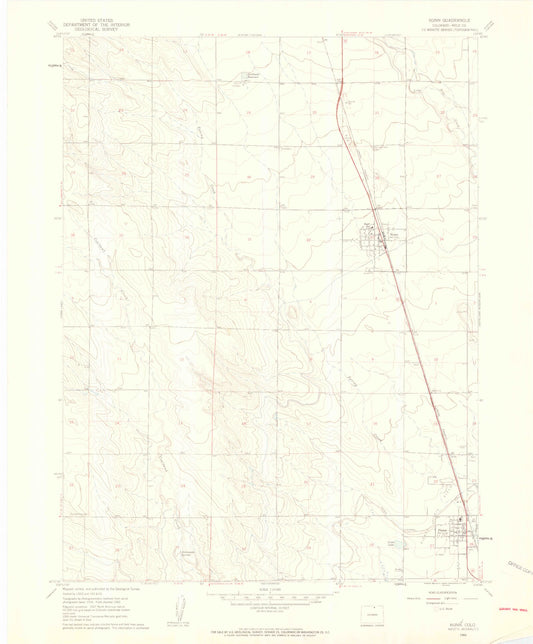 Classic USGS Nunn Colorado 7.5'x7.5' Topo Map Image