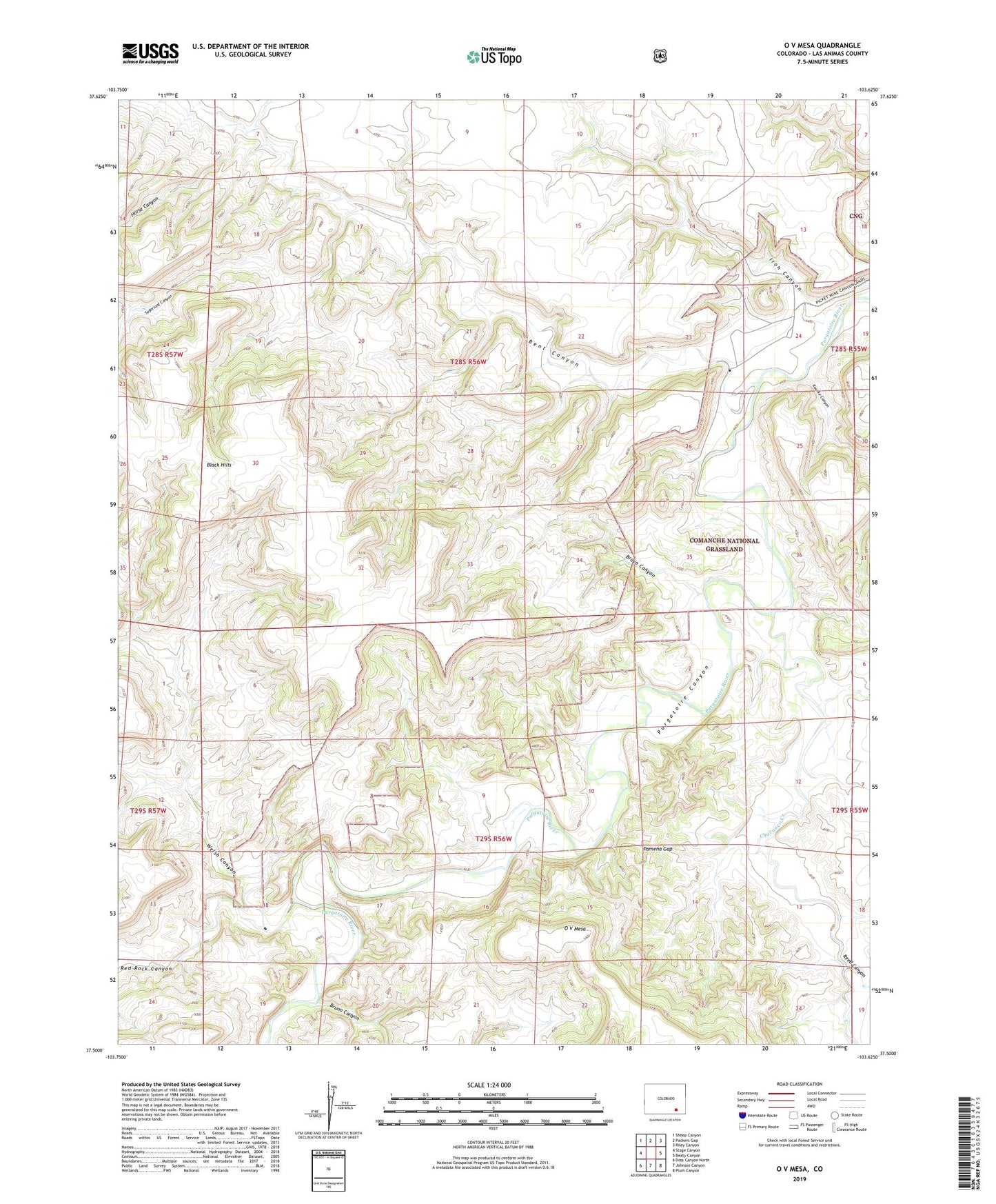 O V Mesa Colorado US Topo Map Image