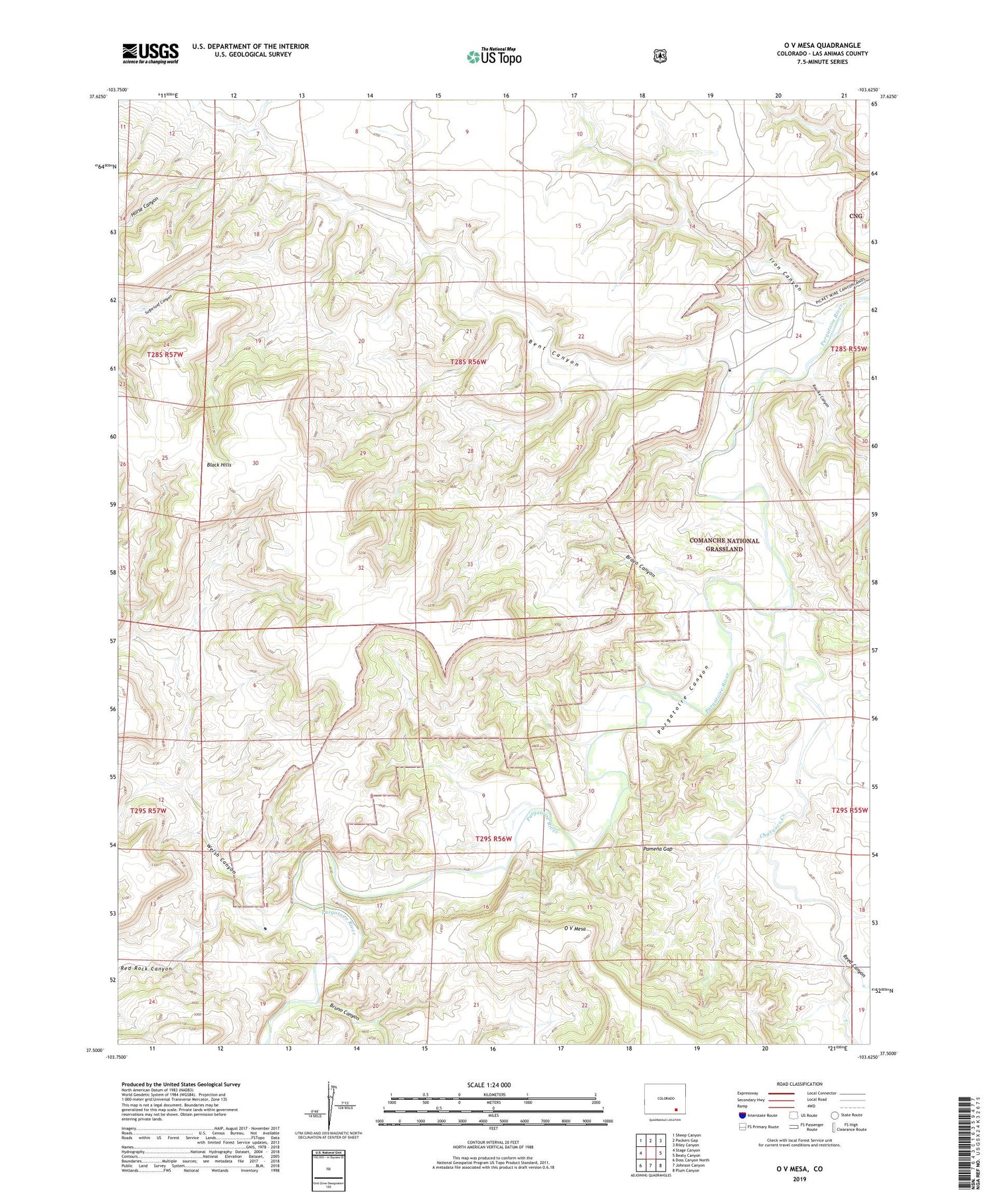 O V Mesa Colorado US Topo Map Image