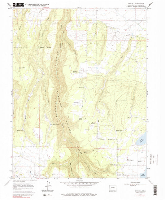 Classic USGS Oak Hill Colorado 7.5'x7.5' Topo Map Image