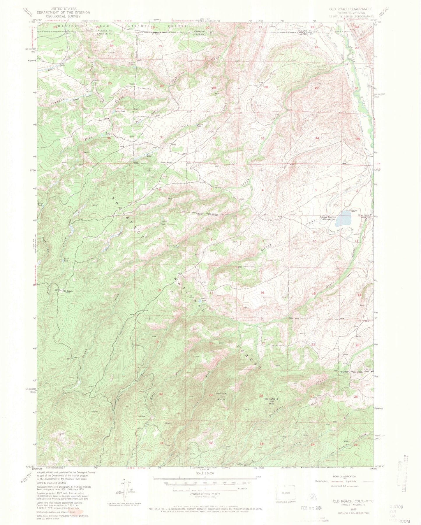 Classic USGS Old Roach Colorado 7.5'x7.5' Topo Map Image