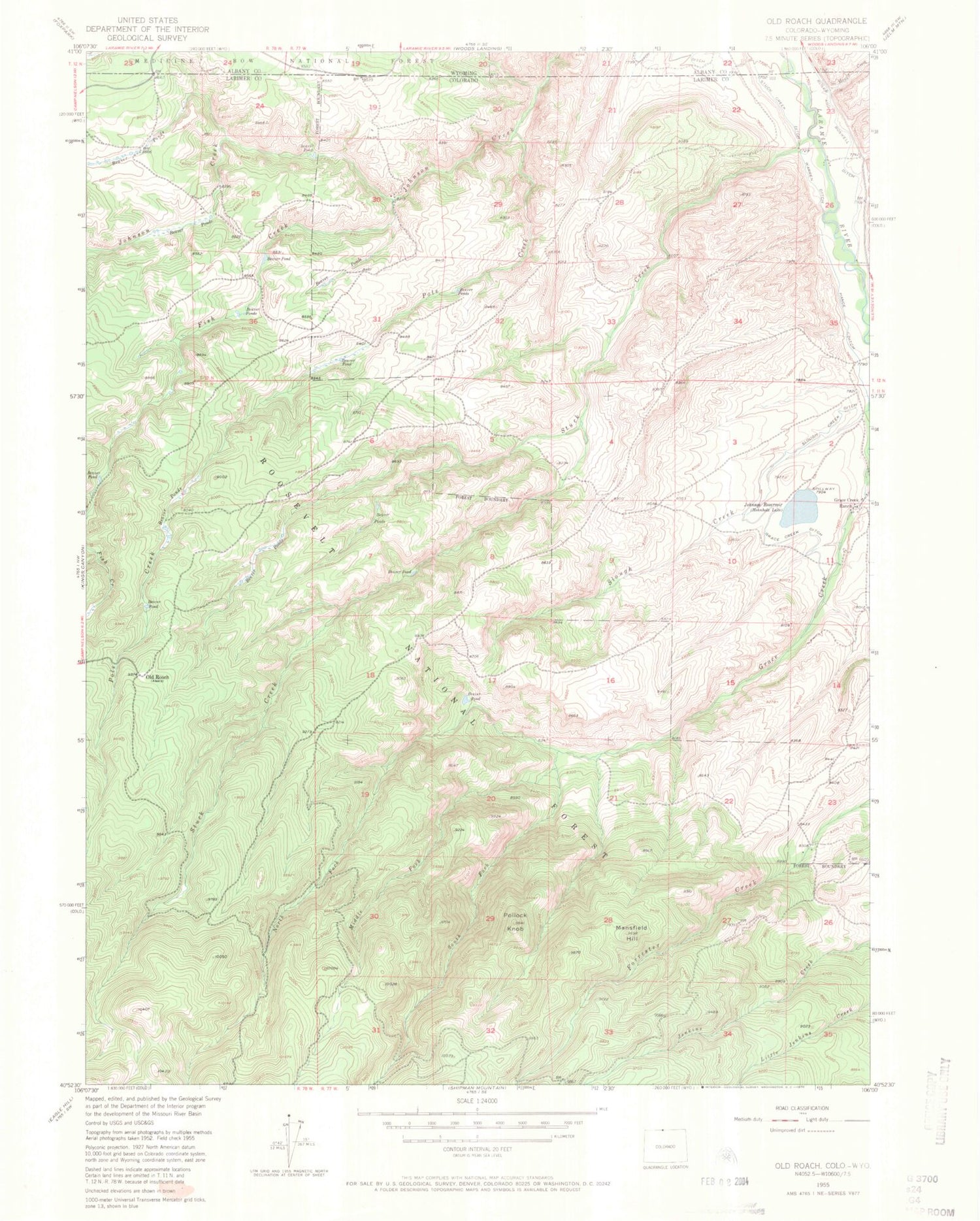 Classic USGS Old Roach Colorado 7.5'x7.5' Topo Map Image