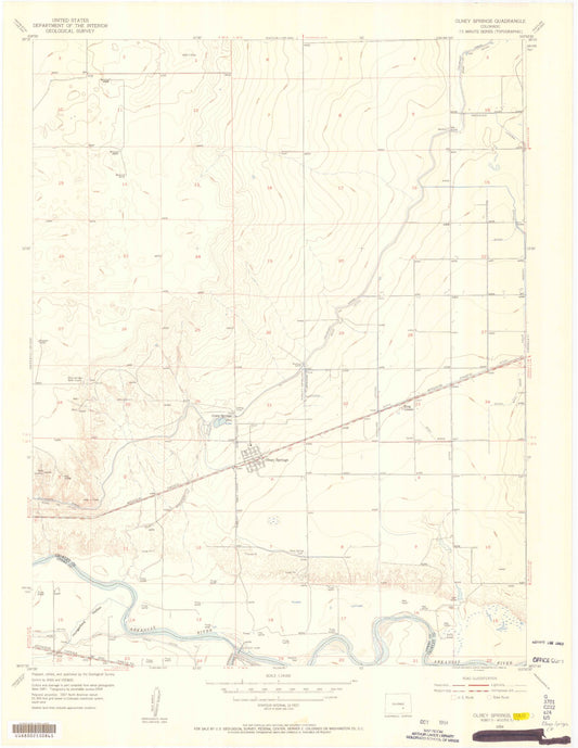 Classic USGS Olney Springs Colorado 7.5'x7.5' Topo Map Image
