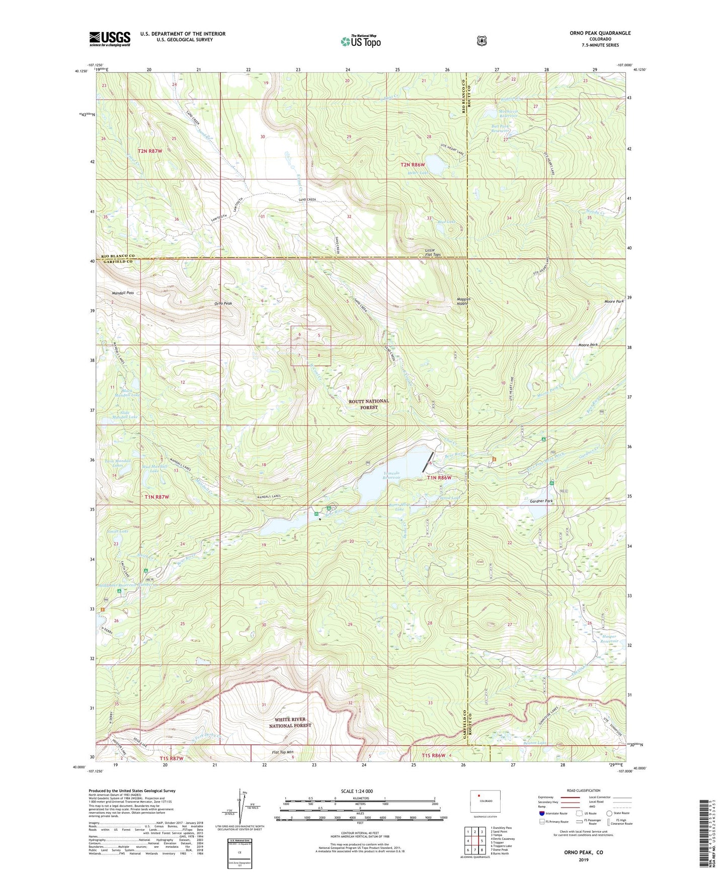 Orno Peak Colorado US Topo Map Image
