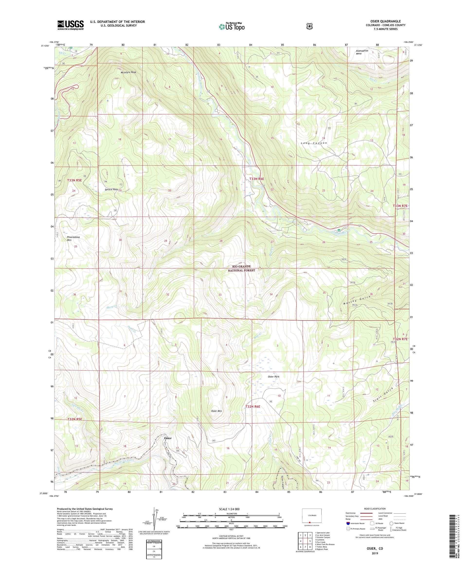 Osier Colorado US Topo Map – MyTopo Map Store