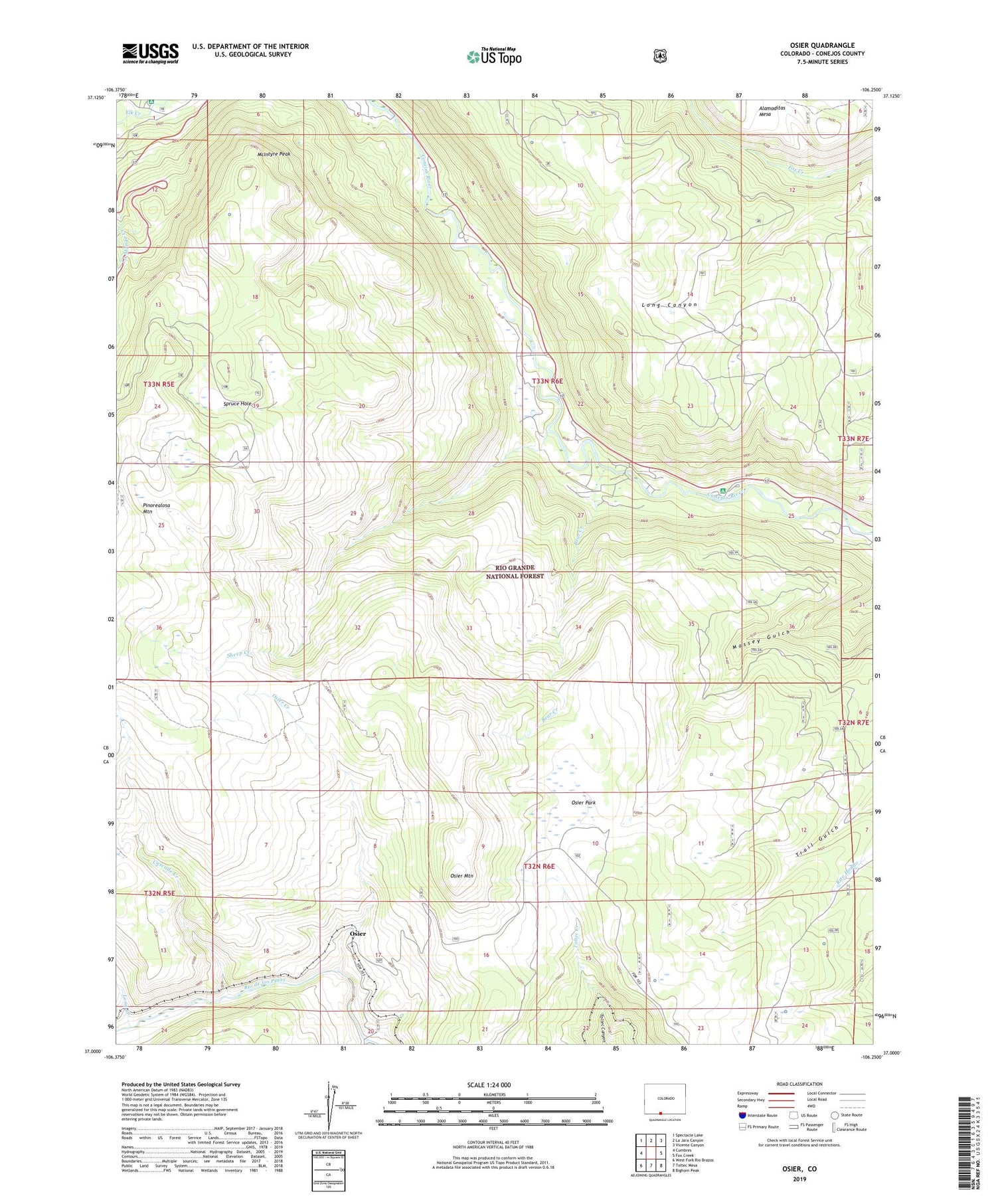 Osier Colorado US Topo Map Image