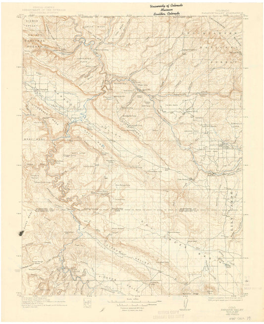Historic 1922 Paradox Valley Colorado 30'x30' Topo Map Image