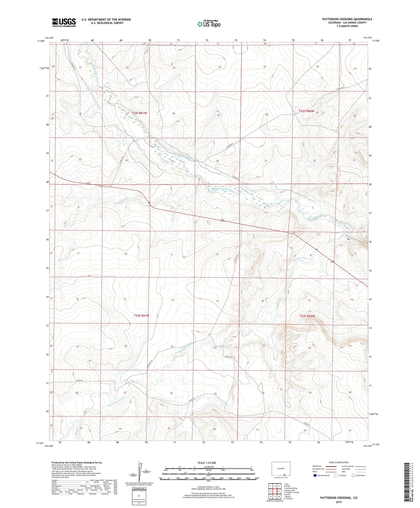 Patterson Crossing Colorado US Topo Map Image