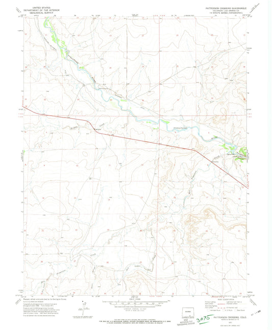 Classic USGS Patterson Crossing Colorado 7.5'x7.5' Topo Map Image
