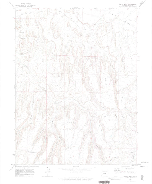 Classic USGS Payne Wash Colorado 7.5'x7.5' Topo Map Image