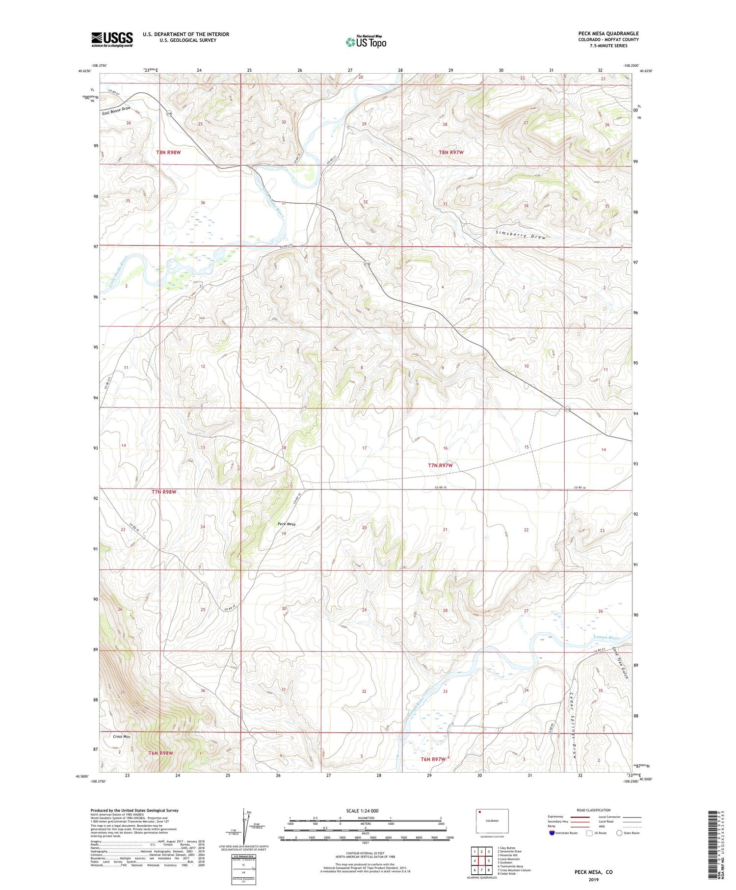 Peck Mesa Colorado US Topo Map Image