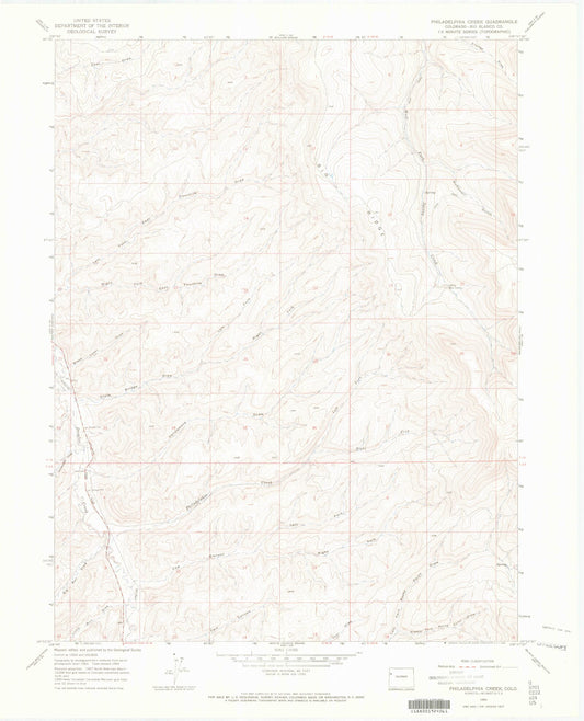 Classic USGS Philadelphia Creek Colorado 7.5'x7.5' Topo Map Image