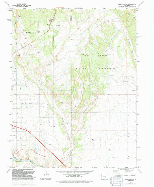 Classic USGS Pierce Gulch Colorado 7.5'x7.5' Topo Map Image