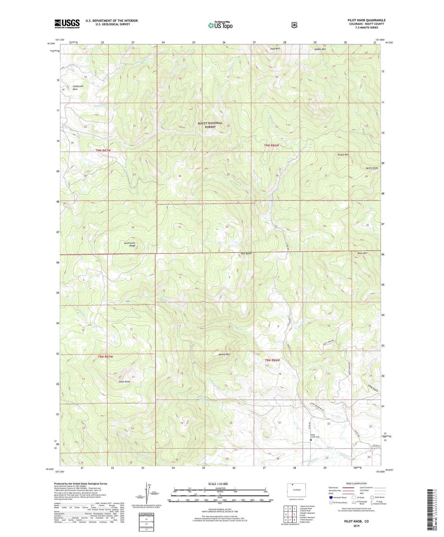 Pilot Knob Colorado US Topo Map Image