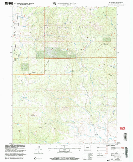 Classic USGS Pilot Knob Colorado 7.5'x7.5' Topo Map Image