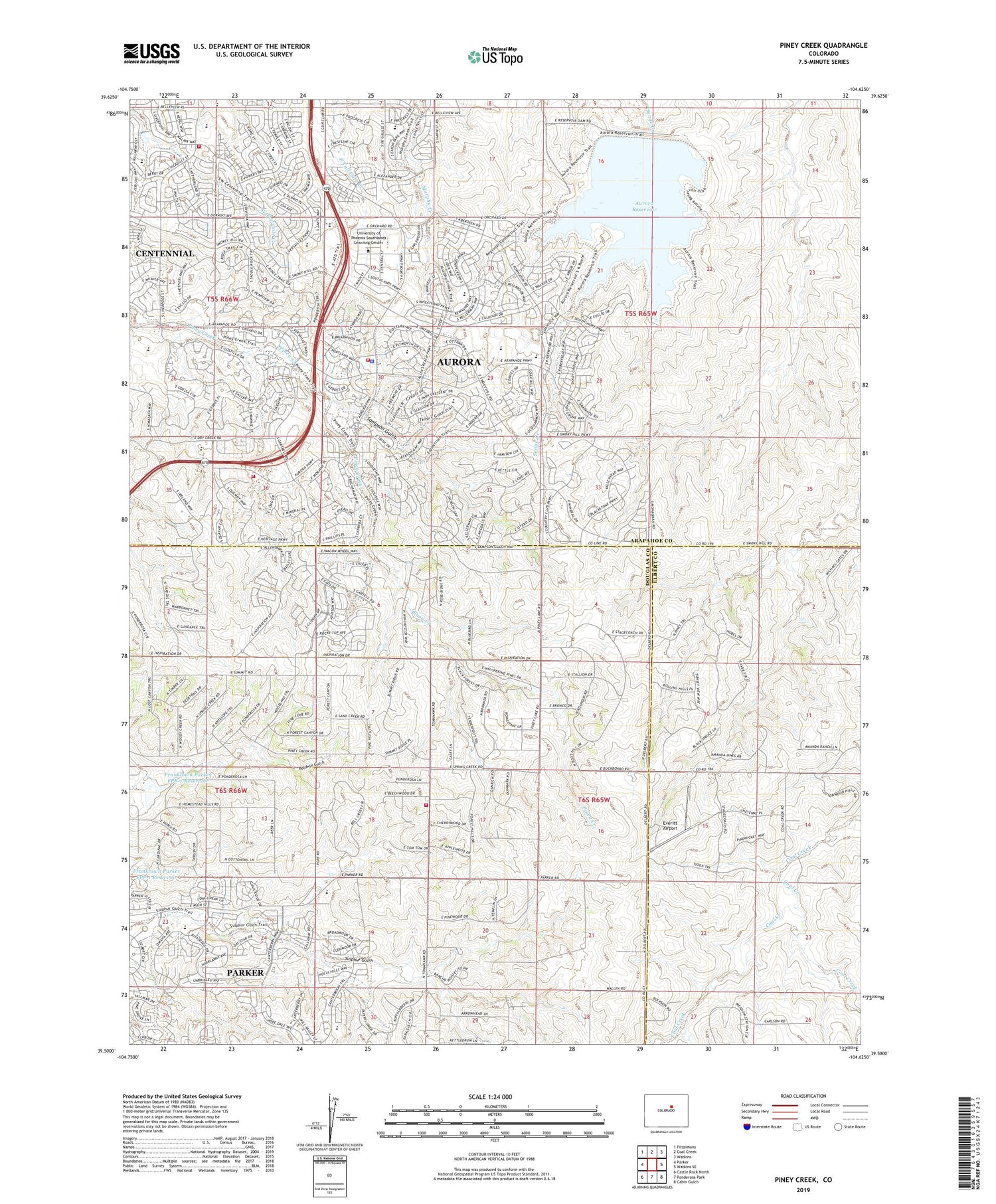 Piney Creek Colorado US Topo Map Image