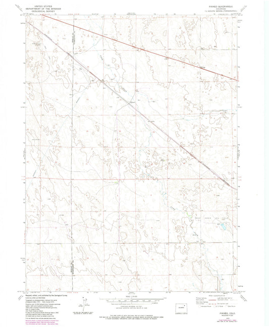 Classic USGS Pinneo Colorado 7.5'x7.5' Topo Map Image