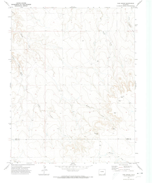 Classic USGS Pipe Spring Colorado 7.5'x7.5' Topo Map Image