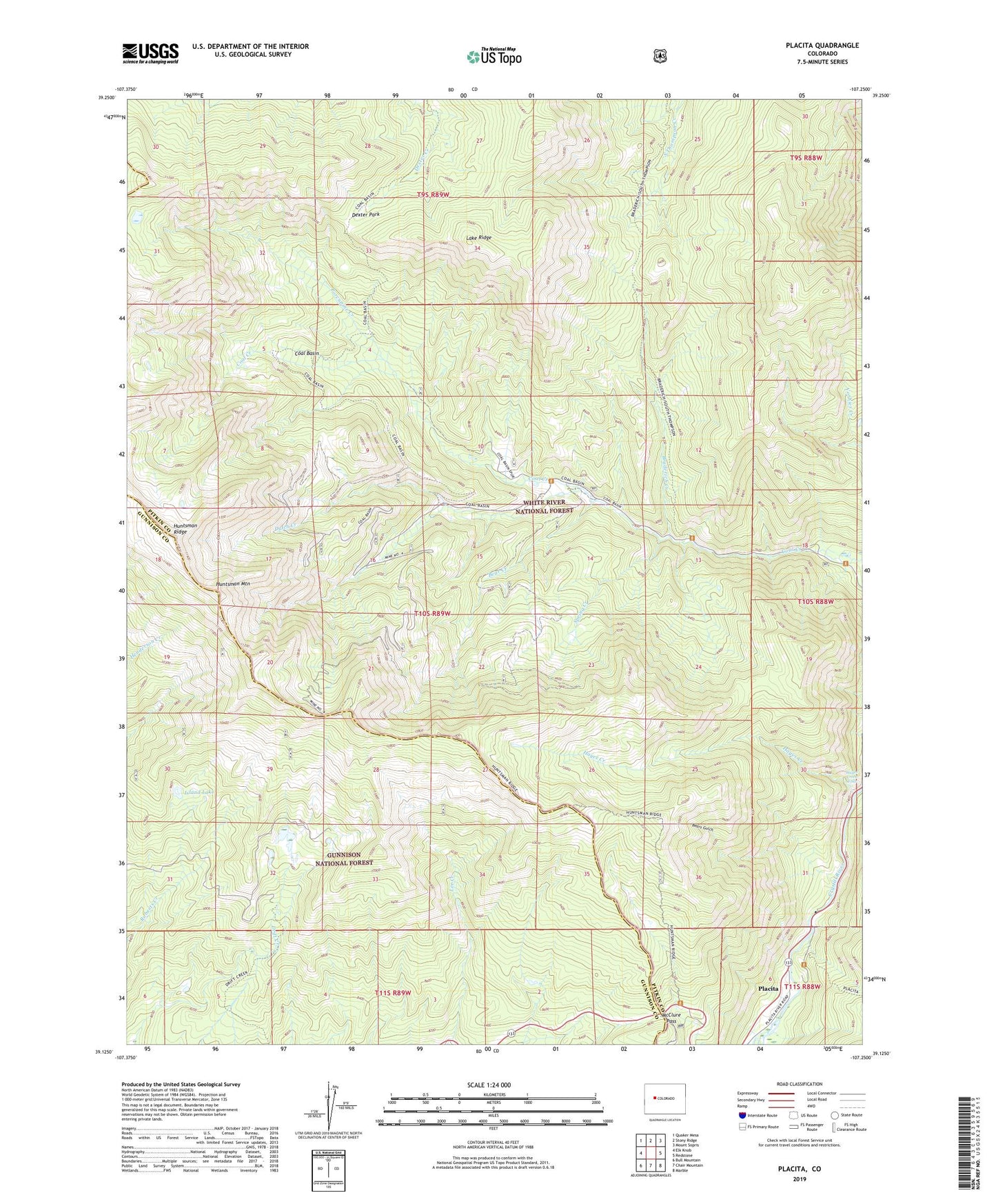 Placita Colorado US Topo Map Image