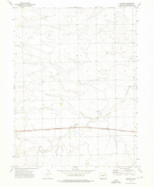 Classic USGS Platner Colorado 7.5'x7.5' Topo Map Image
