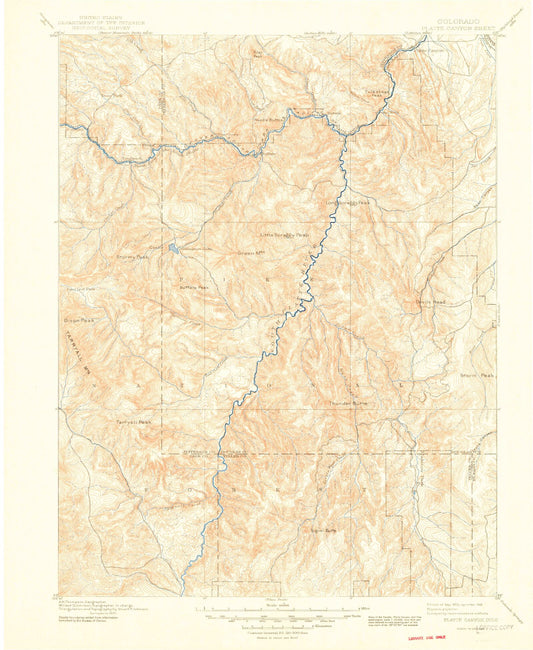 Historic 1893 Platte Canyon Colorado 30'x30' Topo Map Image