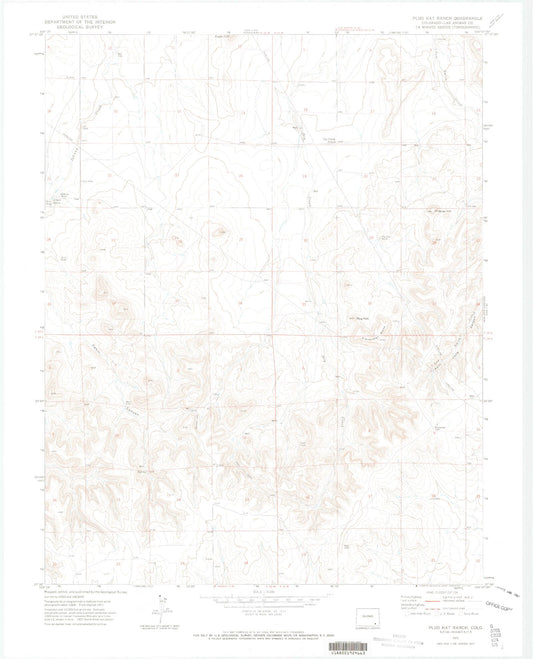 Classic USGS Plug Hat Ranch Colorado 7.5'x7.5' Topo Map Image