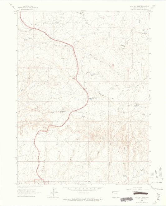 Classic USGS Plug Hat Rock Colorado 7.5'x7.5' Topo Map Image