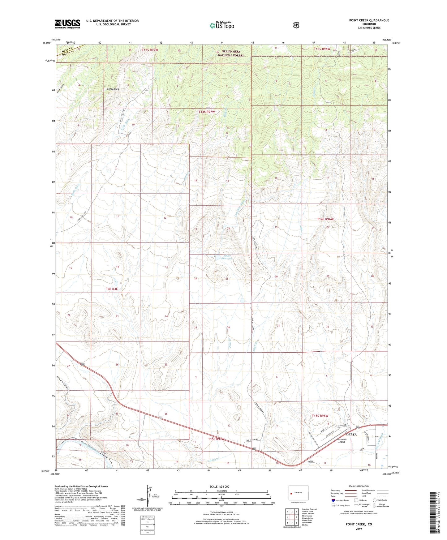 Point Creek Colorado US Topo Map Image